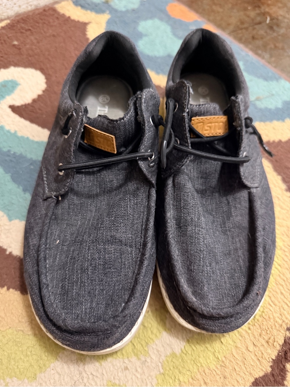 Women's Dark Gray Slip-On Canvas Sneakers with Elastic Lacing 8